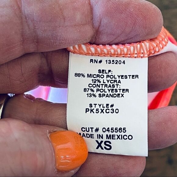 Pink Lotus Racer Back Tank, Orange and Pink, XS - Picture 5 of 8